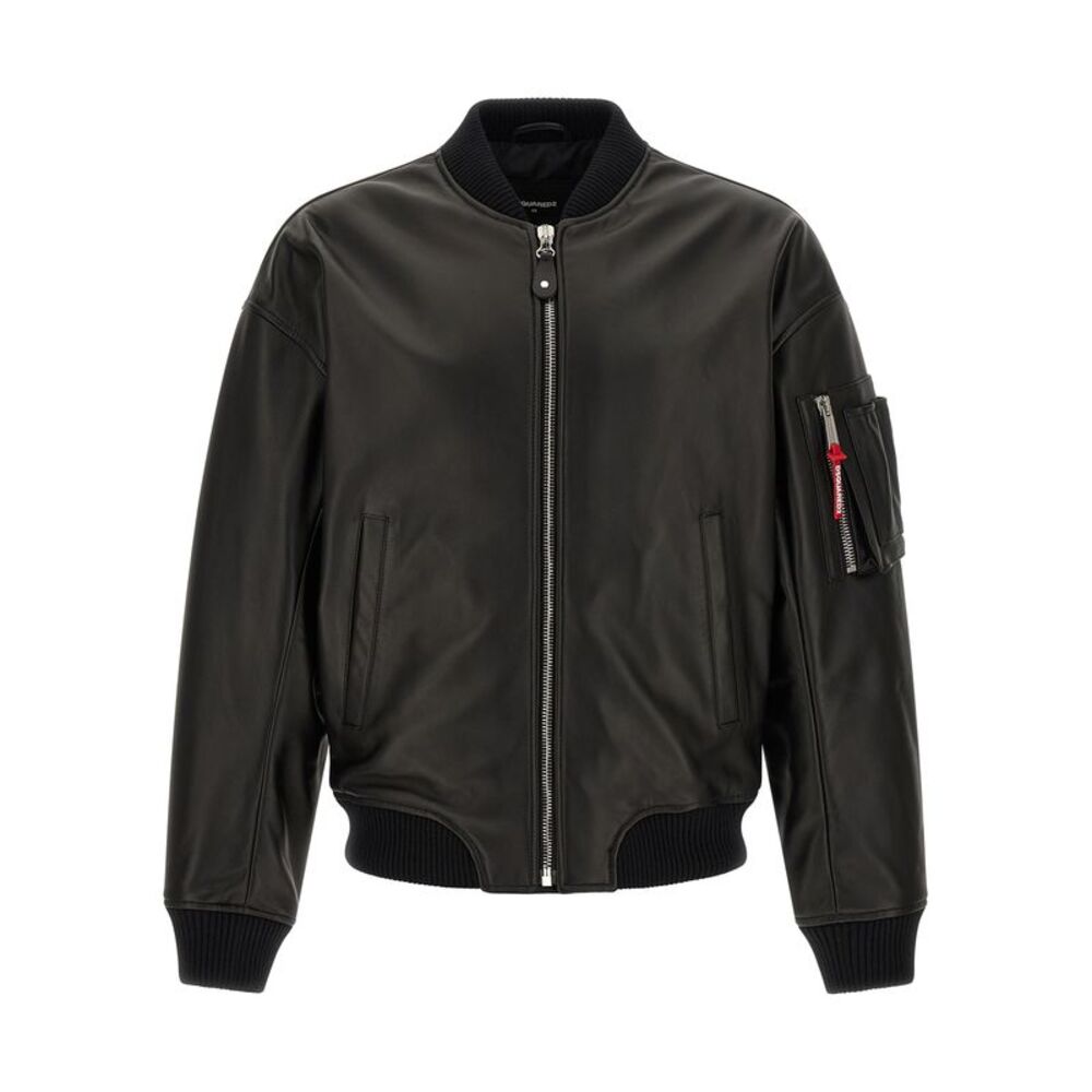 Dsquared² Black Leather Leather Men's Jacket